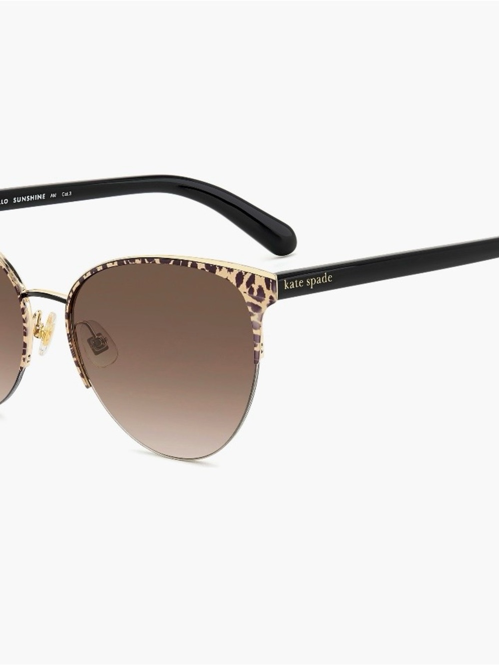 kate spade Leopard-Trim Cat Eye Sunglasses in Black and Brown